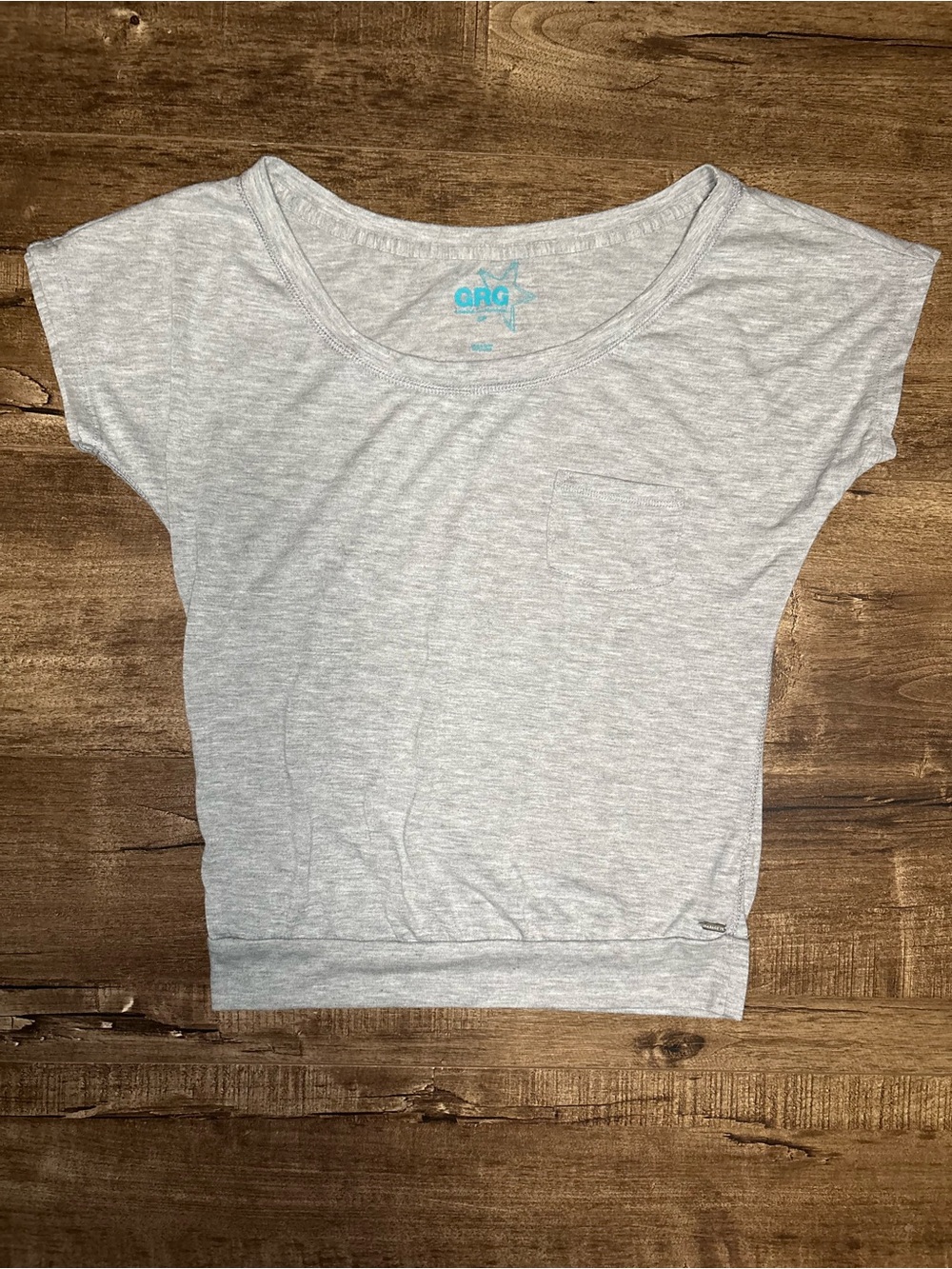 Garage Heather Light Gray Short Sleeve Scoop Neck Tee